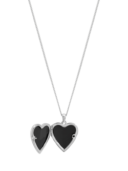 Simply Silver Heart Cross Locket Necklace - view 2, Silver
