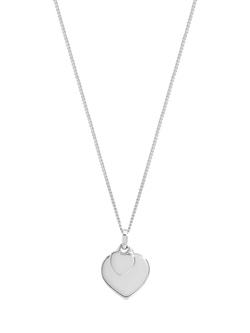 Simply Silver Heart Charm Personalised Pendant Necklace, Silver