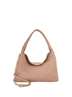Dune London Deliberate L Woven Shoulder Bag, Blush
