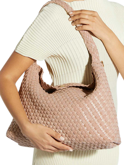 Dune London Deliberate L Woven Shoulder Bag - view 2, Blush