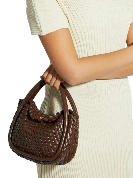Dune London Dinideliberate Woven Grab Bag - view 2, Chocolate