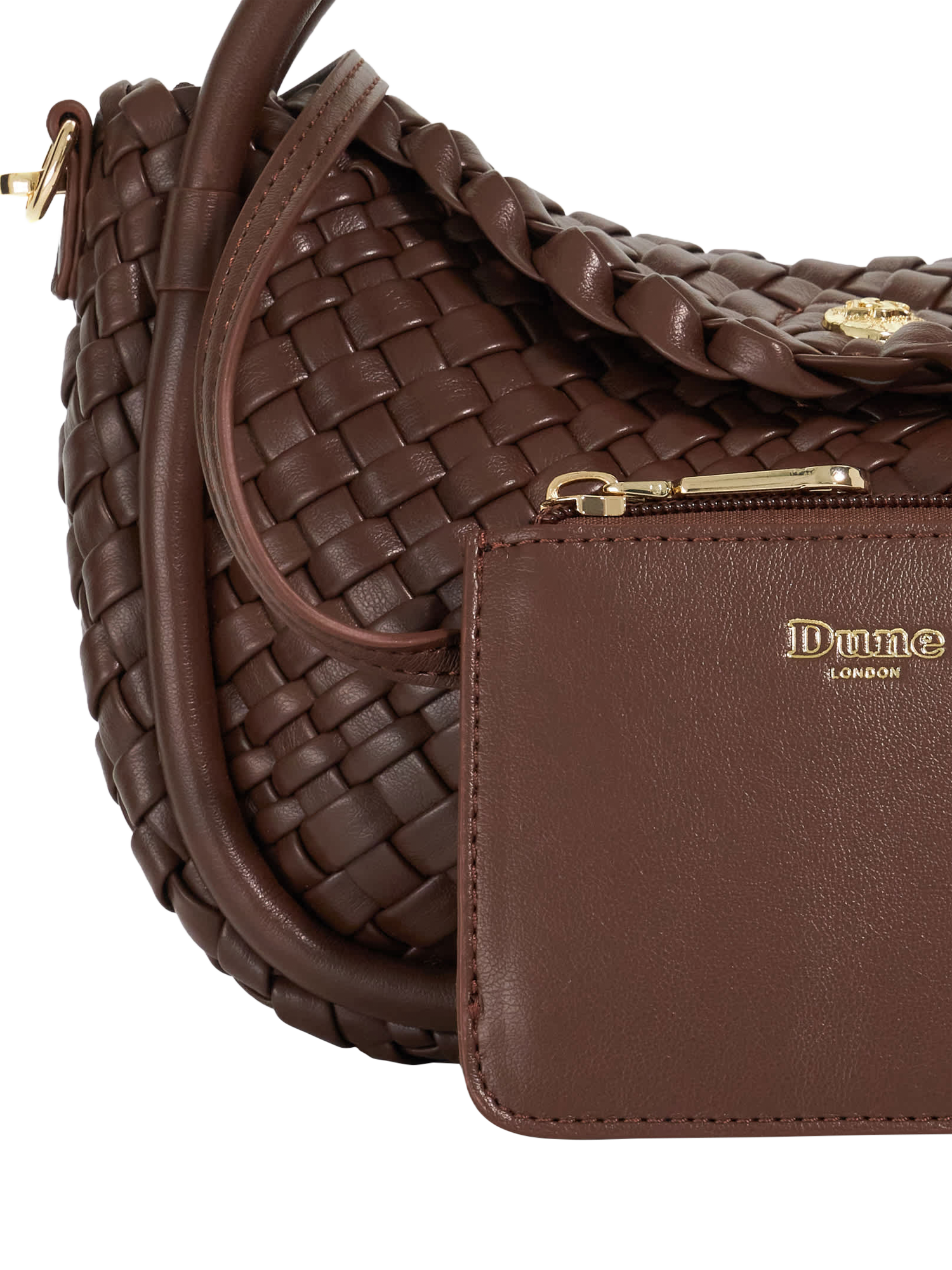 Dune London Dinideliberate Woven Grab Bag, Chocolate