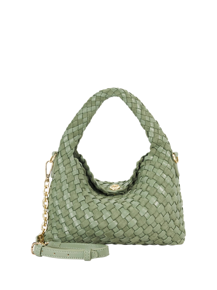Dune London Dinkydeliberate Small Woven Grab Bag, Sage