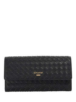 Dune London Kokos Woven Leather Purse, Black, Black