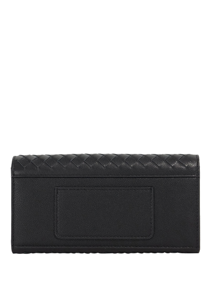Dune London Kokos Woven Leather Purse, Black - view 2, Black