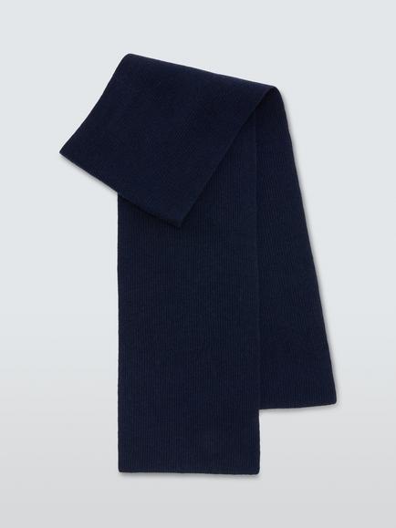 John Lewis Pure Cashmere Plain Scarf - view 2, Navy