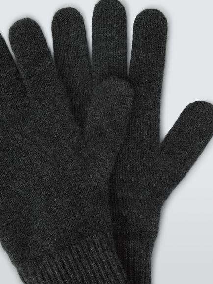 John Lewis Men's Pure Cashmere Gloves - view 2, Charcoal