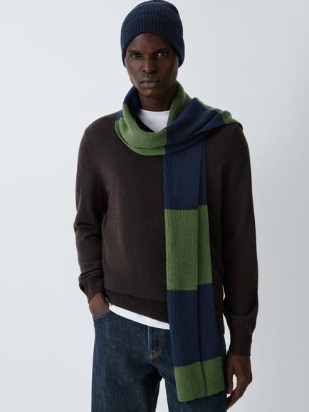 John Lewis Pure Cashmere Beanie Hat & Scarf Gift Set, Navy, Navy