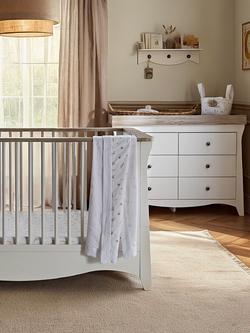 CuddleCo Clara Luxe Cot Bed & 6-Drawer Changing Table Dresser, White & Ash - view 2, White & Ash