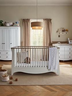 CuddleCo Clara Luxe Cot Bed, 6-Drawer Changing Table Dresser & Triple Wardrobe, White & Ash - view 2, White & Ash