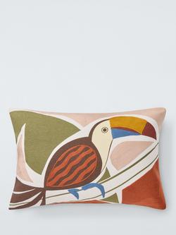 John Lewis Terry Toucan Rectangular Cushion, Pink Multi