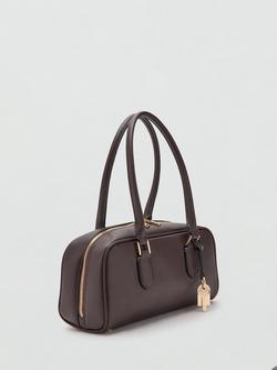 Mango Cadiz Bowling Shoulder Bag, Dark Brown - view 2, Dark Brown