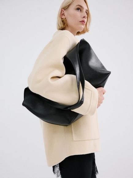 Mango Slender Strap Shoulder Tote Bag, Black - view 2, Black