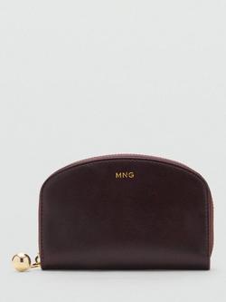 Mango Capuleto Medium Curved Zipped Purse, Dark Brown, Dark Brown