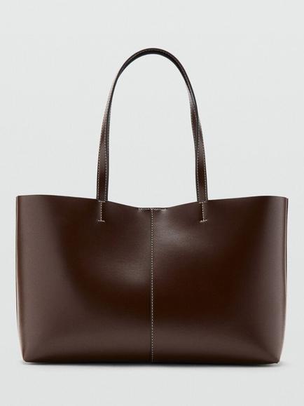 Mango Manu Shopper Bag, Brown, Brown