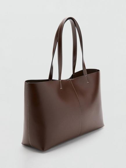 Mango Manu Shopper Bag, Brown - view 2, Brown
