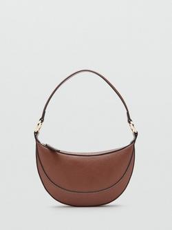 Mango Ness Oval Shoulder Bag, Medium Brown