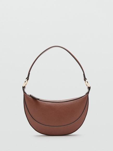 Mango Ness Oval Shoulder Bag, Medium Brown
