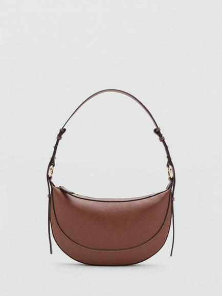 Mango Ness Oval Shoulder Bag, Medium Brown
