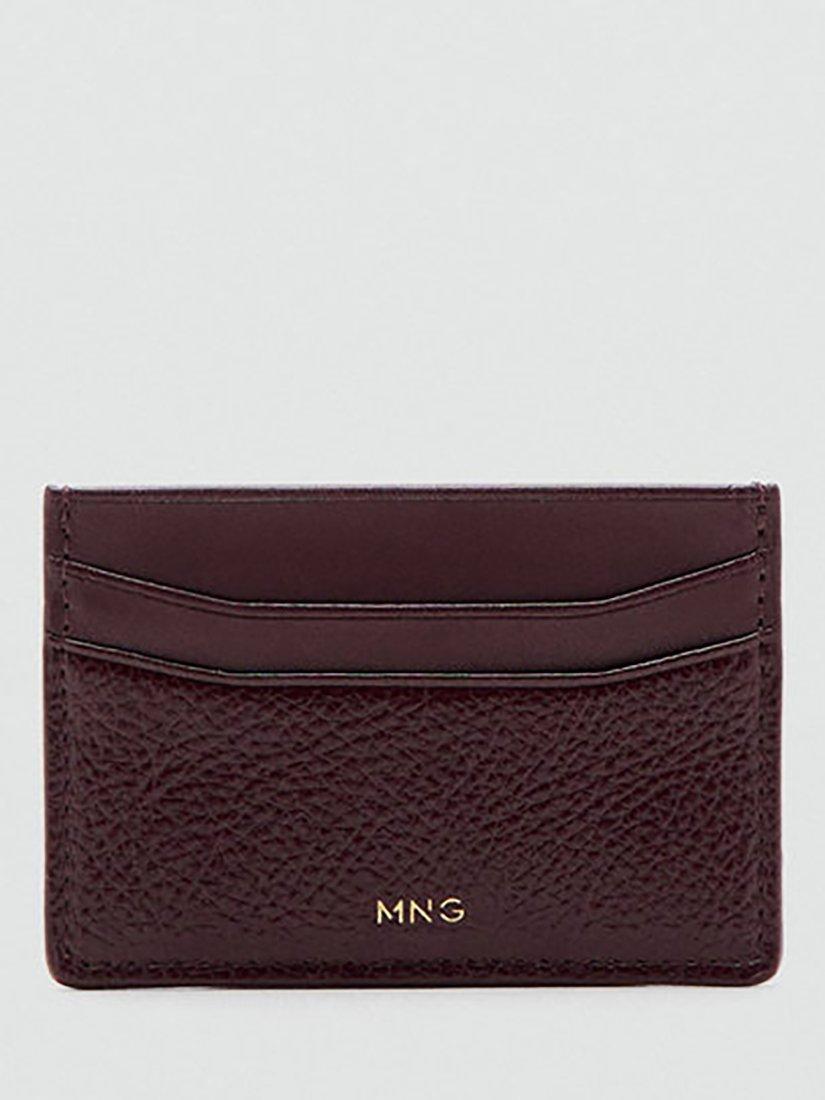 Product image 1 of 3, which shows Mango Ness Card Holder, Dark Red
