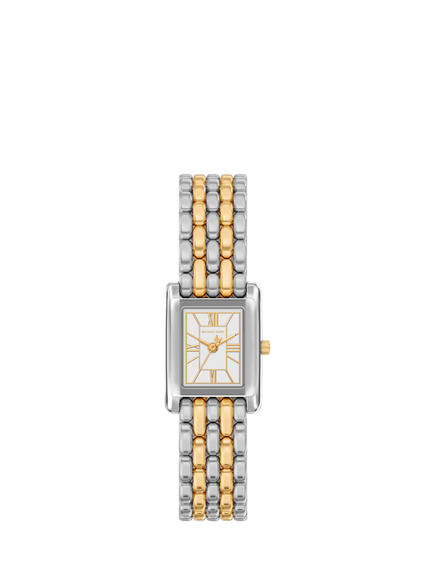 Michael Kors MK4999 Women's Essex Tank Link Strap Watch, Silver And 2-tone, Silver And 2-tone
