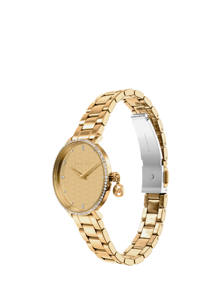 Michael Kors MK7572 Women's Charm Bracelet Strap Watch, Gold - view 2, Gold