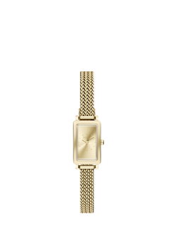 Skagen SKW3178 Women's Rectangle Mesh Strap Watch, Gold, Gold