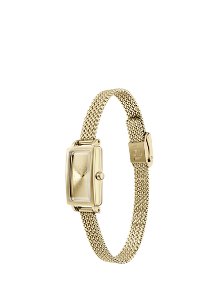 Skagen SKW3178 Women's Rectangle Mesh Strap Watch, Gold - view 2, Gold