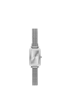 Skagen SKW3179 Women's Rectangle Mesh Strap Watch, Silver, Silver