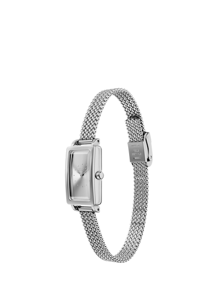 Skagen SKW3179 Women's Rectangle Mesh Strap Watch, Silver - view 2, Silver