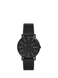 Skagen SKW6579 Men's Signatur Mesh Strap Watch, Black, Black