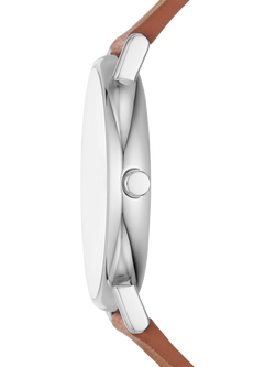 Skagen SKW6903 Men's Signatur Round Watch, Leather Tan - view 2, Leather Tan