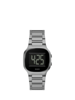Skagen SKW6947 Men's Digital Square Bracelet Strap Watch, Gunmetal, Gunmetal