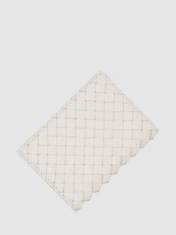 Reiss Floyd Woven Leather Bifold Card Holder, Off White - view 2, Off White