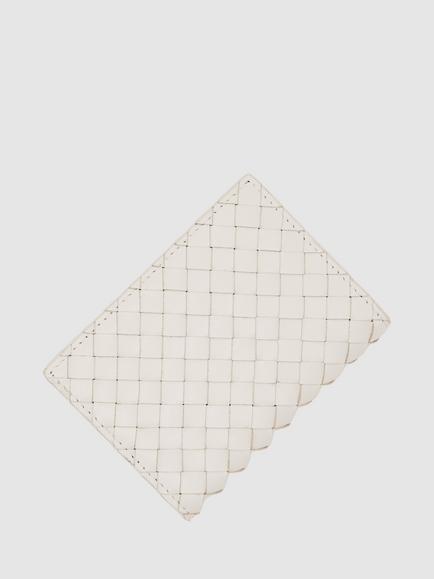 Reiss Floyd Woven Leather Bifold Card Holder, Off White - view 2, Off White