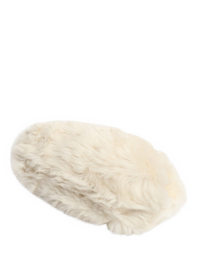 Product image 3 of 6, which shows Pre-loved Bottega Veneta Leather Shearling Shoulder Bag, Cream