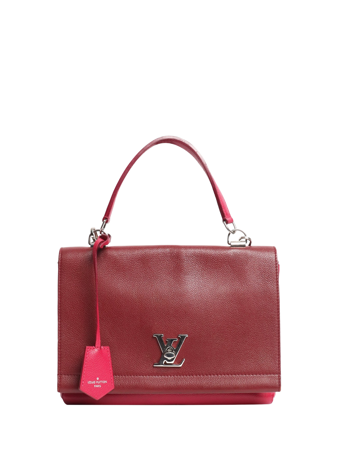 Product image 1 of 10, which shows Pre-loved Louis Vuitton 2015 LockMe Leather Shoulder Bag, Pink