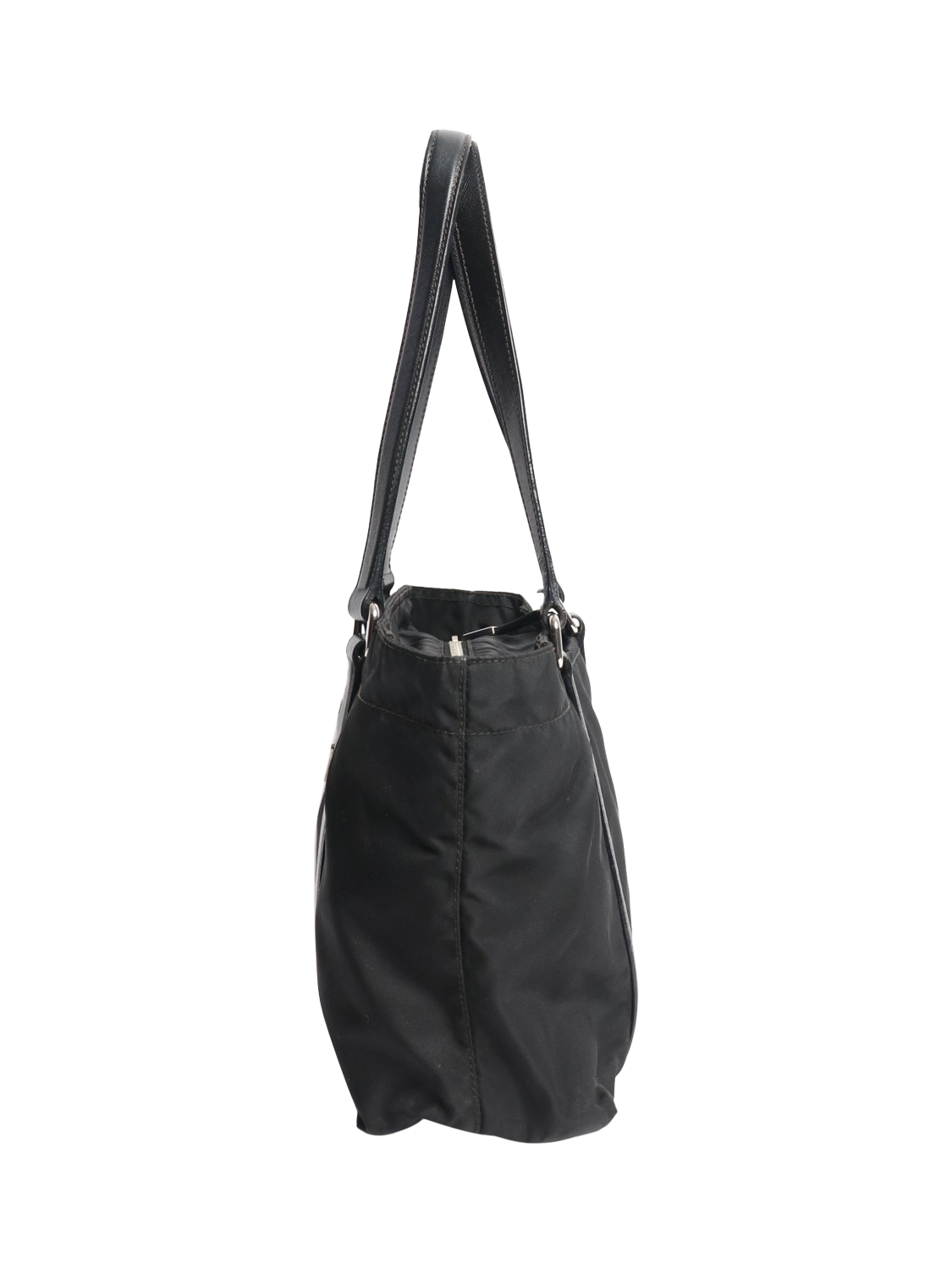 Product image 2 of 6, which shows Pre-loved Prada Nylon Top Handle Grab Bag, Black