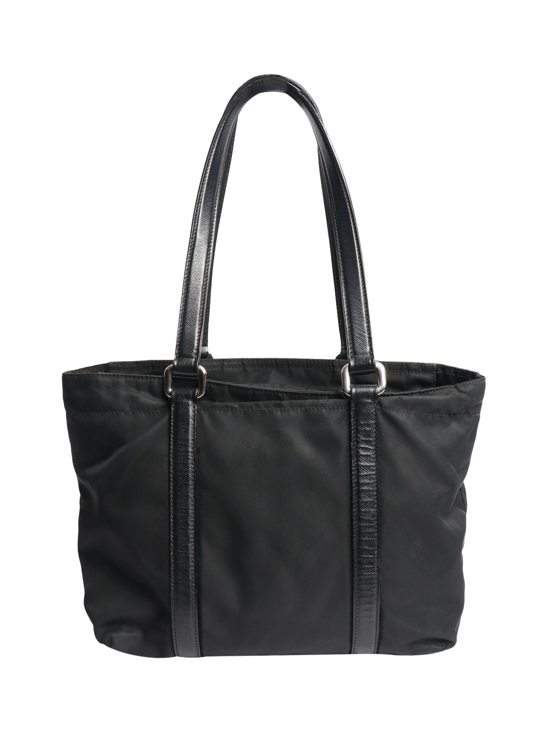 Product image 3 of 6, which shows Pre-loved Prada Nylon Top Handle Grab Bag, Black