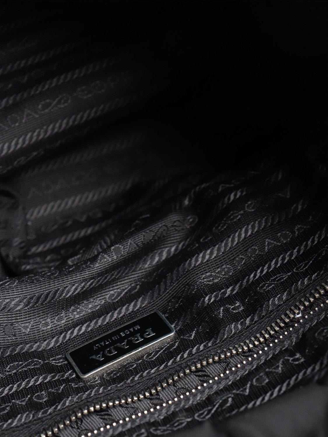 Product image 6 of 6, which shows Pre-loved Prada Nylon Top Handle Grab Bag, Black
