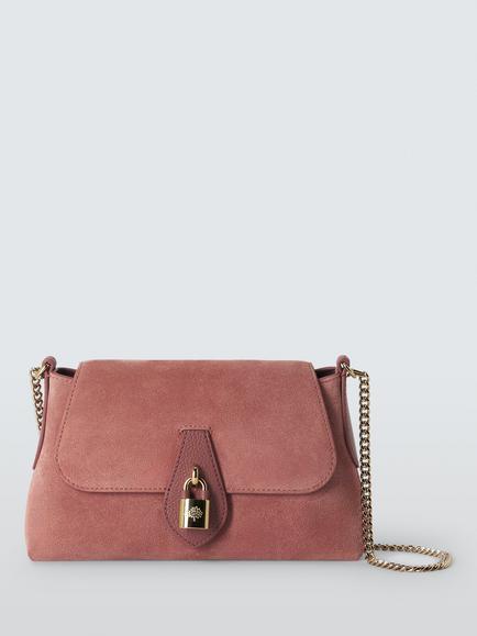 Mulberry Eliza Mini Suede Chain Strap Shoulder Bag, Pink Scrumpy, Pink Scrumpy