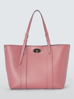 Mulberry Small Bayswater Leather Tote Bag, Pink Scrumpy