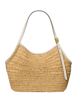 kate spade new york Deco Straw Tulip Tote Bag, Neutral, Natural