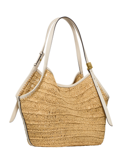 kate spade new york Deco Straw Tulip Tote Bag, Neutral - view 2, Natural