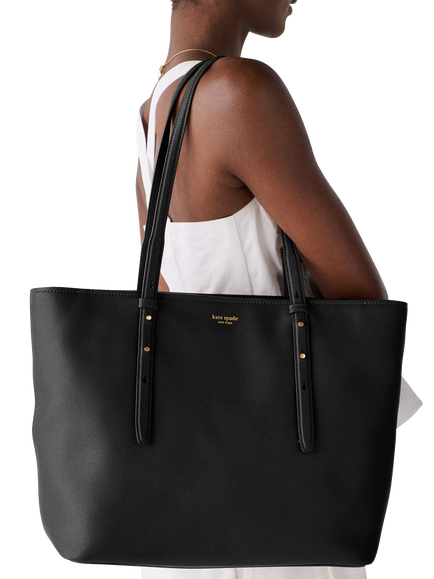 kate spade new york Do It All Leather Zipped Tote Bag - view 2, Black