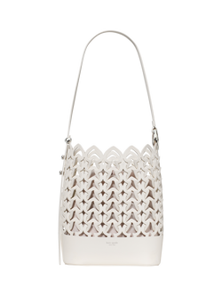 kate spade new york Halo Woven Leather Bucket Bag, Cream, Cream