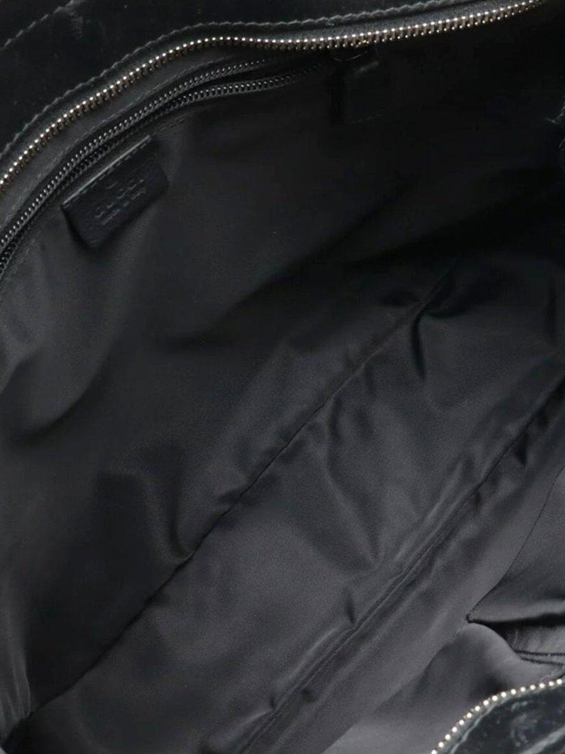 Product image 6 of 8, which shows Pre-loved GUCCI Guccissima Leather Messenger Bag, Black