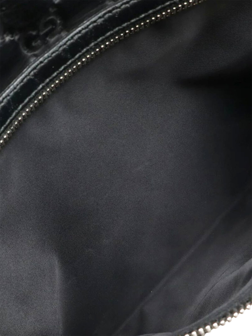 Product image 8 of 8, which shows Pre-loved GUCCI Guccissima Leather Messenger Bag, Black