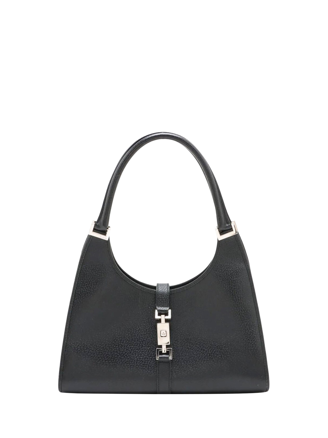 Product image 1 of 10, which shows Pre-loved GUCCI Jackie Leather Shoulder Bag, Black
