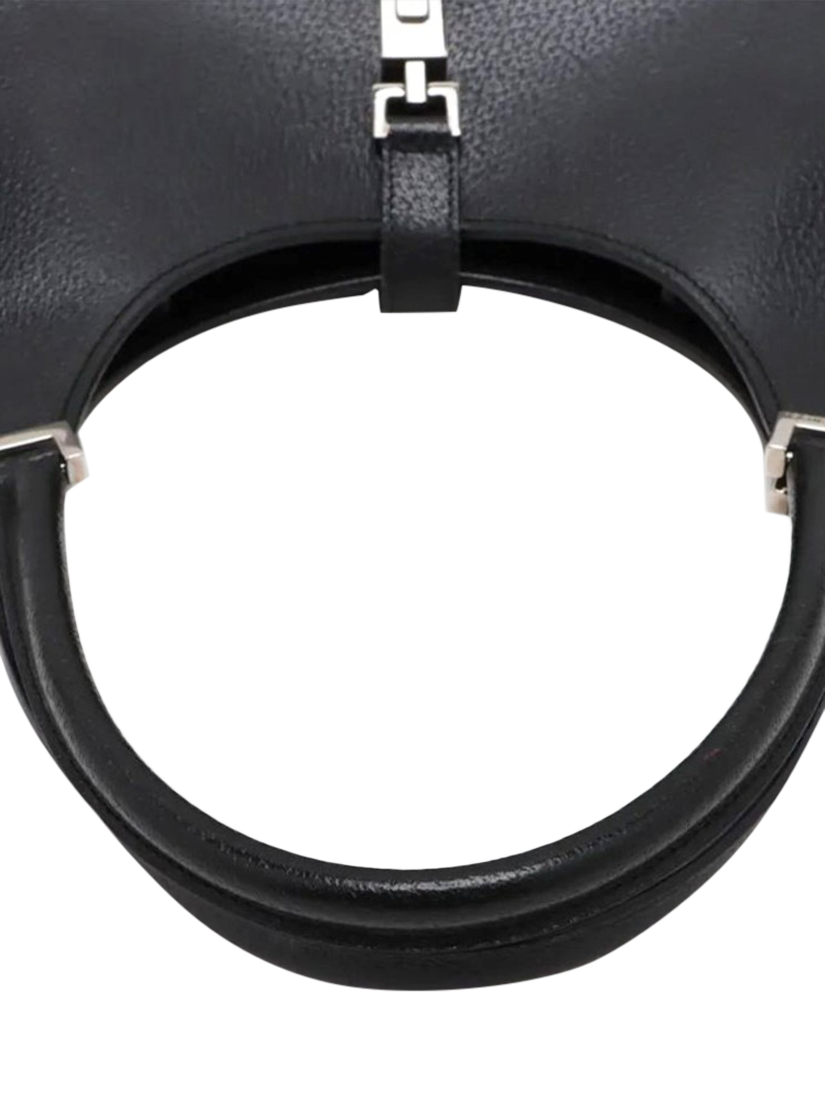 Product image 3 of 10, which shows Pre-loved GUCCI Jackie Leather Shoulder Bag, Black